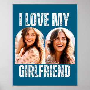 Jag älskar min flickvänsfoto rolig pojkvän present poster