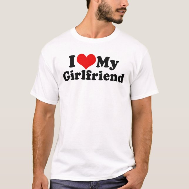 Jag älskar min flickvänvalentin dag tröja (Framsida)