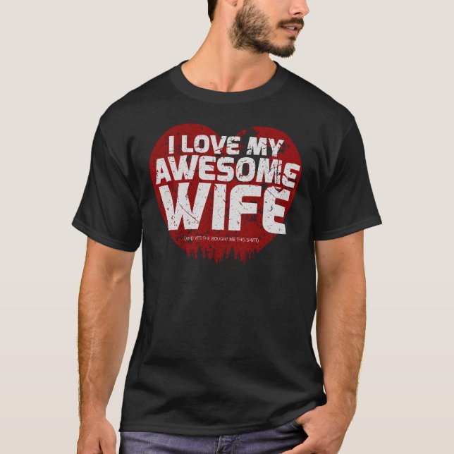 Jag älskar min för manar valentinesgåva för frun t shirt (Framsida)