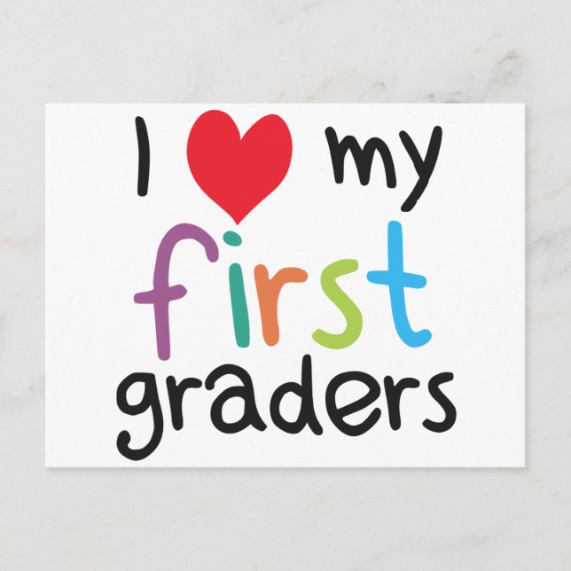 Jag älskar min första klasslärare Kärlek Vykort (Framsida)