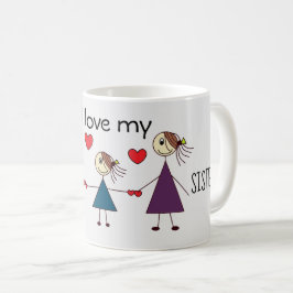 Jag älskar min förtjusande pinnesystrar för kaffemugg