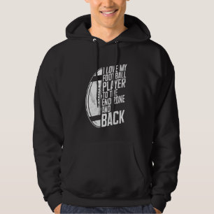 Jag älskar min fotbollsspelare till målområdet och hoodie
