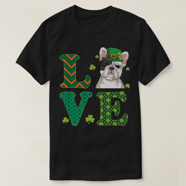 Jag älskar min franska Bulldog St  T Shirt (Design framsida)