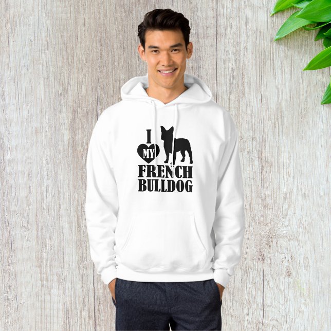 Jag älskar min franska bulldogg hoodie (Skapare uppladdad)
