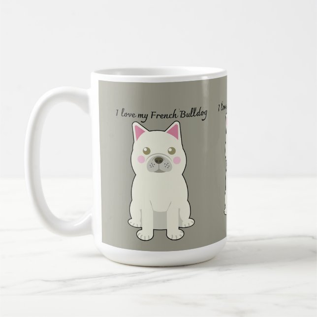 Jag älskar min franska bulldogg kaffemugg (Vänster)