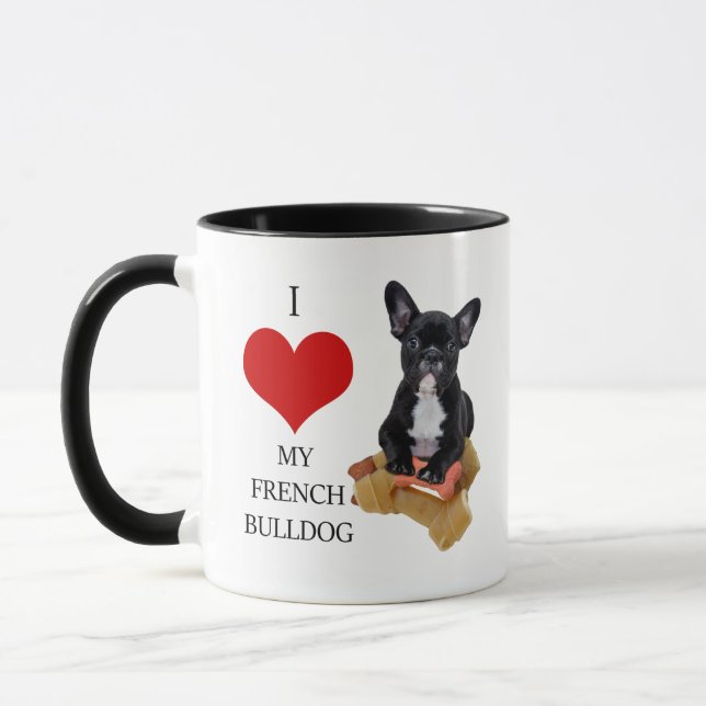 JAG ÄLSKAR MIN FRANSKA BULLDOGG MUGG (Vänster)