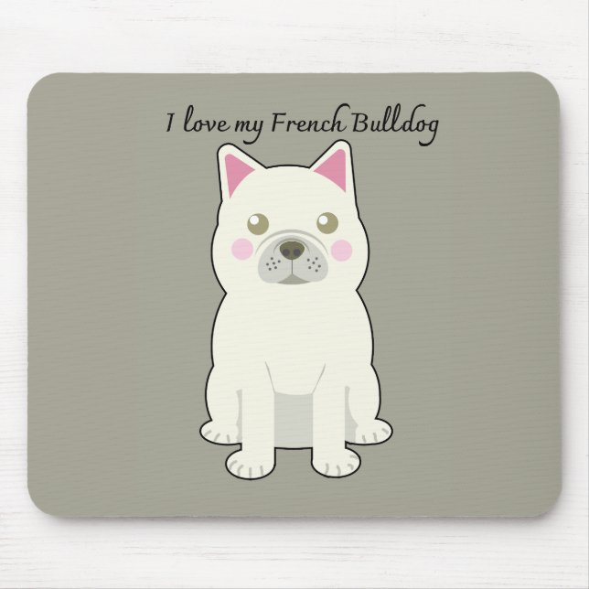 Jag älskar min franska bulldogg musmatta (Framsidan)