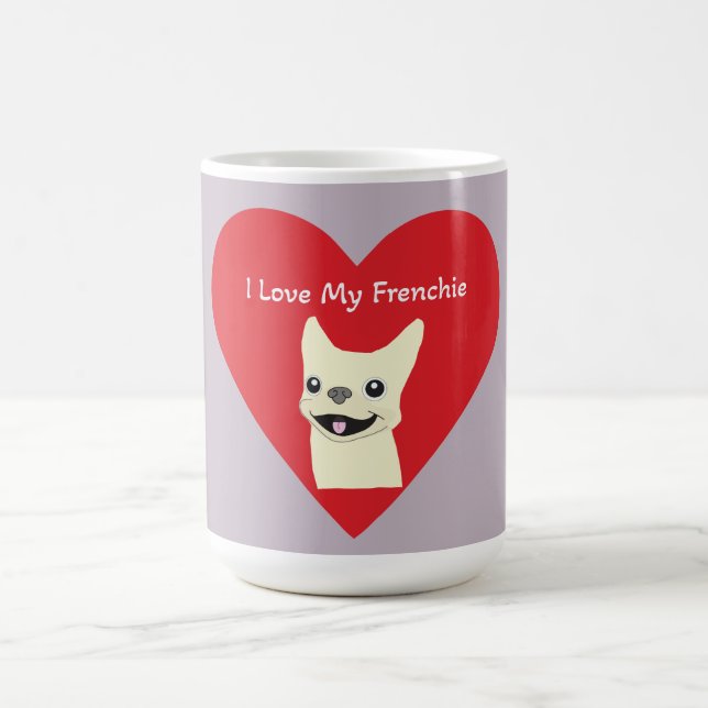 Jag älskar min franska hund, Lavender Kaffemugg (Center)