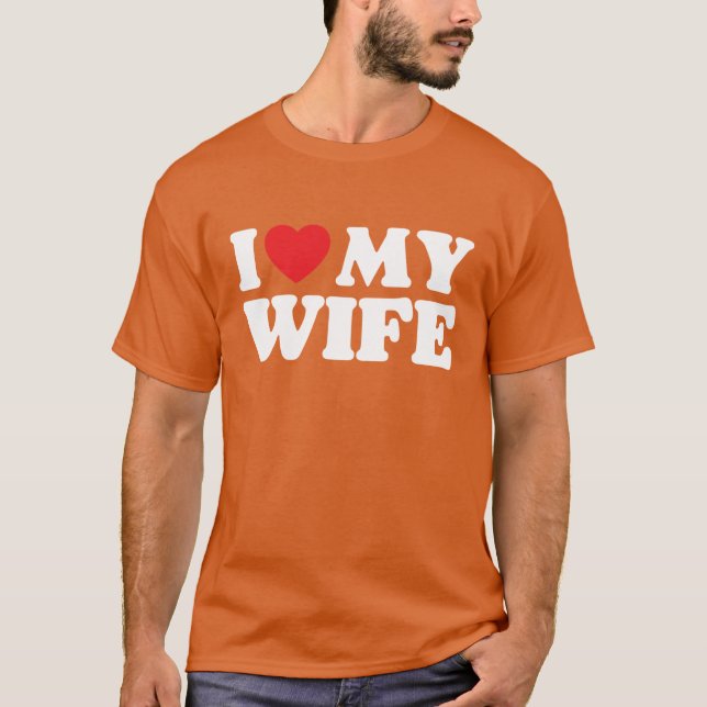 Jag älskar min fru retro t shirt (Framsida)