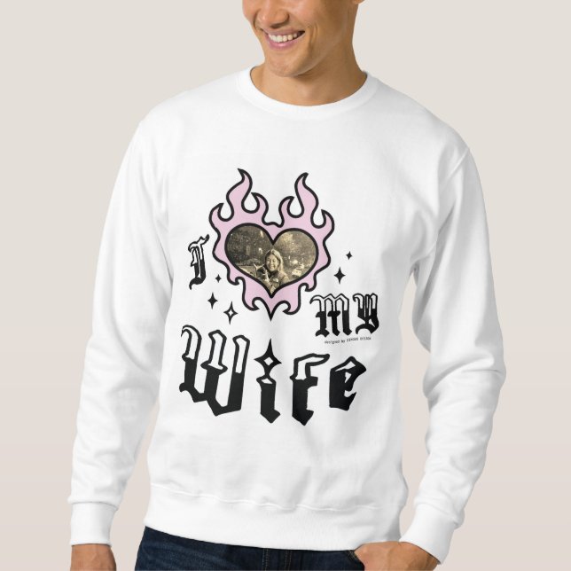 Jag älskar min fru - Rosa - DingusDesign  Lång Ärmad Tröja (Framsida)