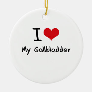 Jag älskar min Gallbladder Julgransprydnad Keramik