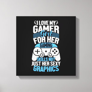 Jag älskar min gamer-tjej canvastryck