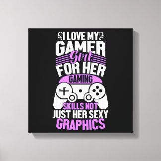Jag älskar min gamer-tjej canvastryck