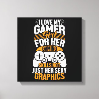 Jag älskar min gamer-tjej canvastryck
