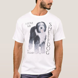 Jag älskar min gamla engelska fårehund t shirt
