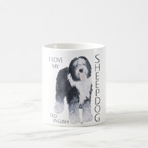 Jag älskar min gamla engelska fårhund kaffemugg