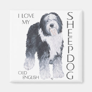 Jag älskar min gamla engelska fårhund magnet
