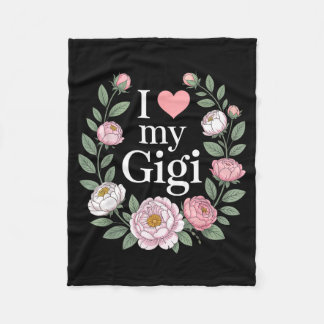 Jag älskar min gigi blommiga hjärta mormor  fleecefilt