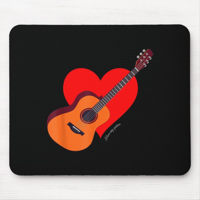 Jag älskar min gitarr nya student musmatta (Framsidan)