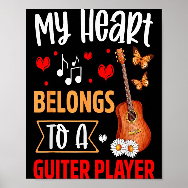 Jag älskar min gitarrspelande make maka presenter  poster (Framsidan)