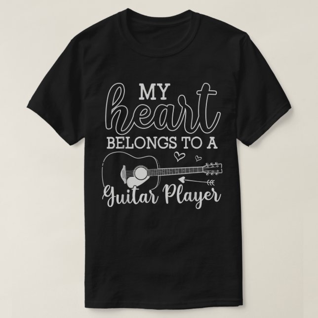 Jag älskar min gitarrspelande make och hustru pres t shirt (Design framsida)