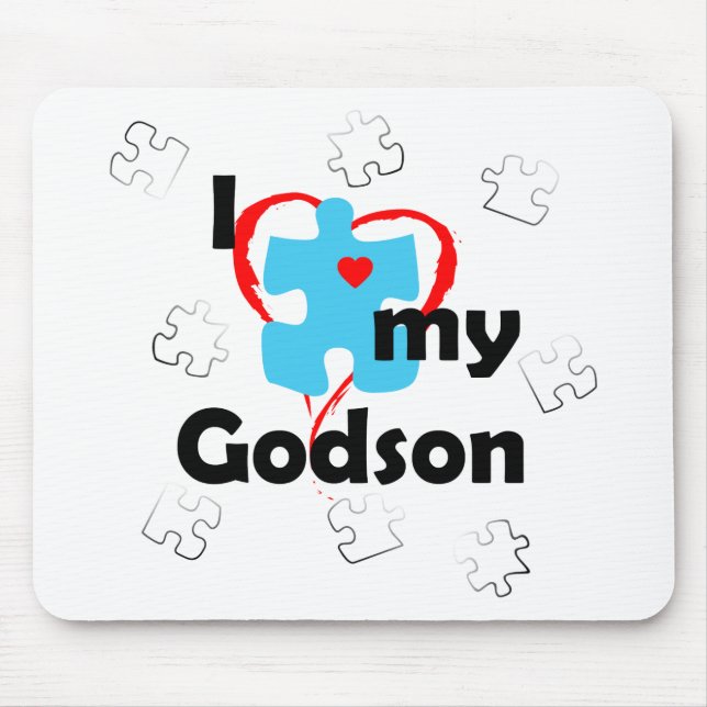 Jag älskar min Godson - Autism Musmatta (Framsidan)