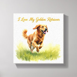 Jag älskar min Golden Retriever Canvas Print