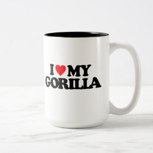 JAG ÄLSKAR MIN GORILLA Två-Tonad MUGG
