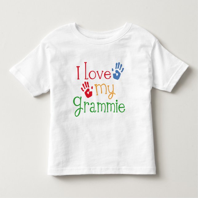 Jag älskar min Grammie Handprints T-shirt (Framsida)