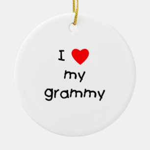 Jag älskar min Grammy Julgransprydnad Keramik