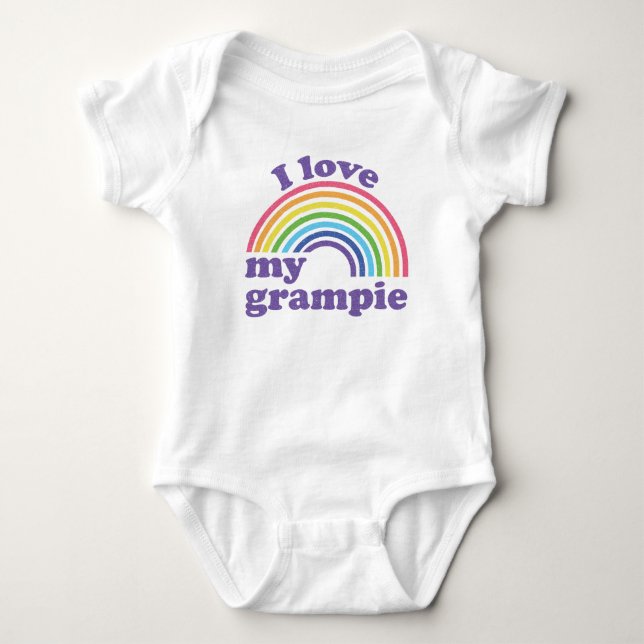Jag älskar min Grampie - Sött regnbågs  T Shirt (Framsida)
