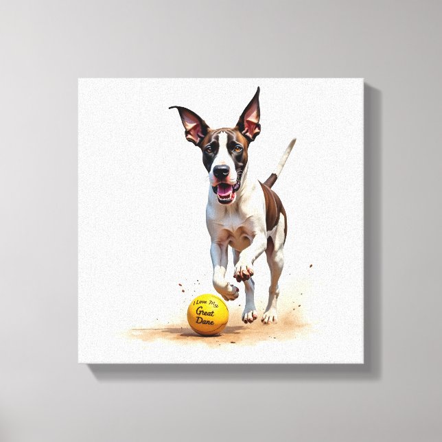 Jag älskar min Grand Danois Canvas Print (Framsida)
