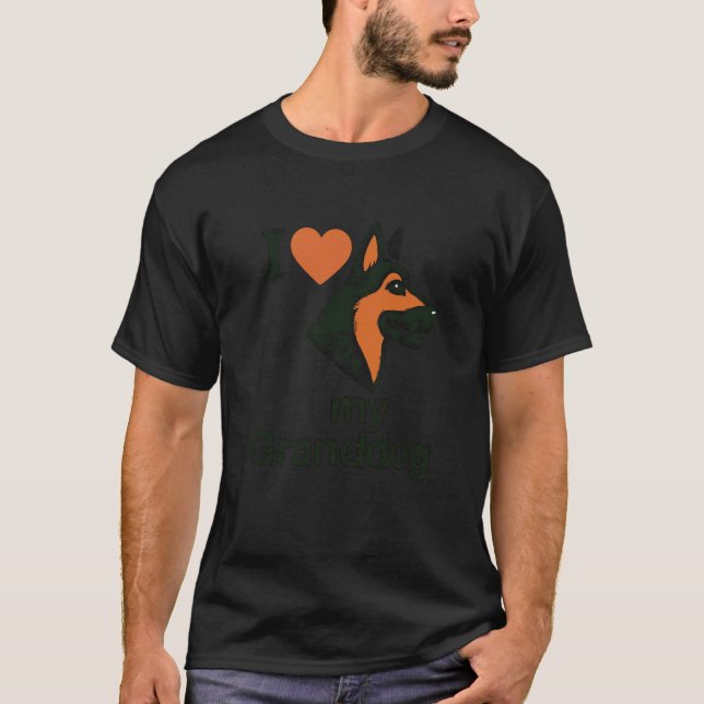 Jag älskar min Granddog - German Shepherd - för hu T Shirt (Framsida)