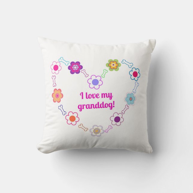 Jag älskar min granddogdekorativ kudde (Framsida)