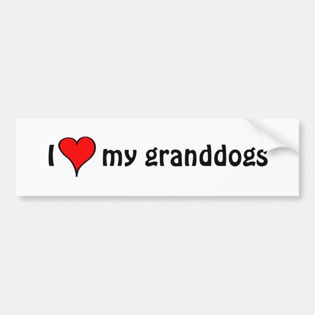Jag älskar min Granddogs Bildekal (Framsidan)
