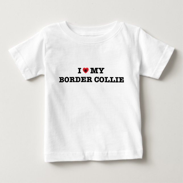 Jag älskar min Gräns Collie Baby Bodykostym Tee (Framsida)