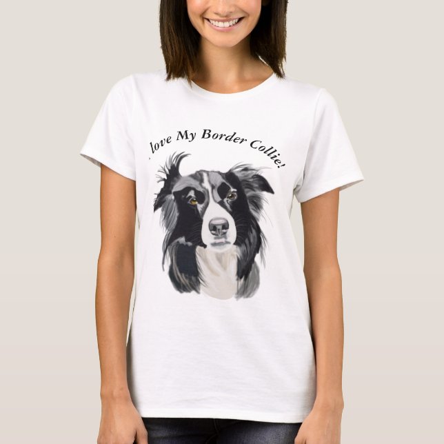 Jag älskar min gränsCollie T Shirt (Framsida)