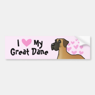 Jag älskar min great dane bildekal
