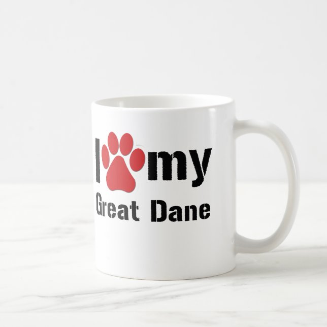 Jag älskar min great dane kaffemugg (Höger)