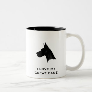 JAG ÄLSKAR MIN GREAT DANE Två-Tonad MUGG