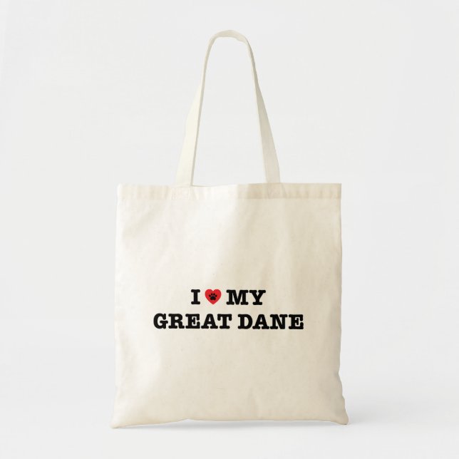 Jag älskar min Great dane Tygkasse (Framsidan)