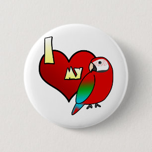 Jag älskar min Greenwing Macaw Knapp