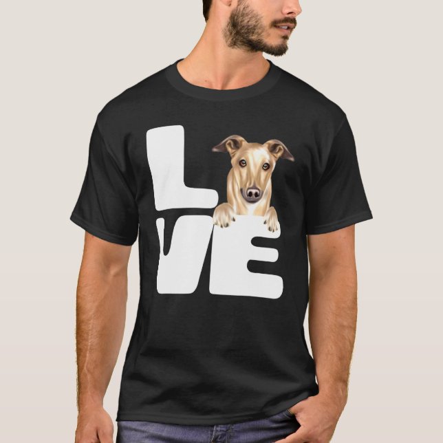 Jag älskar min greyhoundhund t shirt (Framsida)
