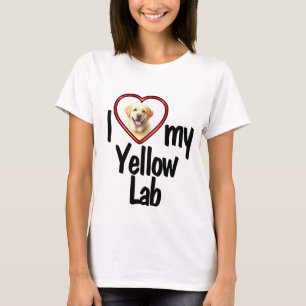 Jag älskar min gula labrador - Söt hjärta foto hun T Shirt
