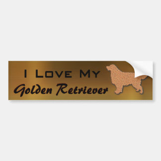 Jag älskar min guld- Retriever Bildekal