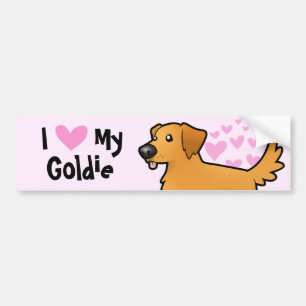 Jag älskar min guld- Retriever Bildekal