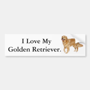 Jag älskar min guld- Retriever Bildekal