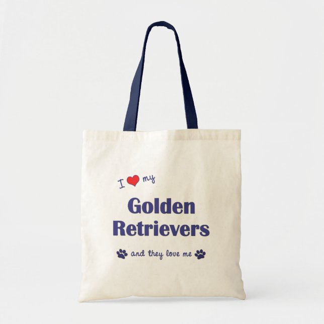 Jag älskar min guld- Retrievers (åtskilliga Tygkasse (Framsidan)