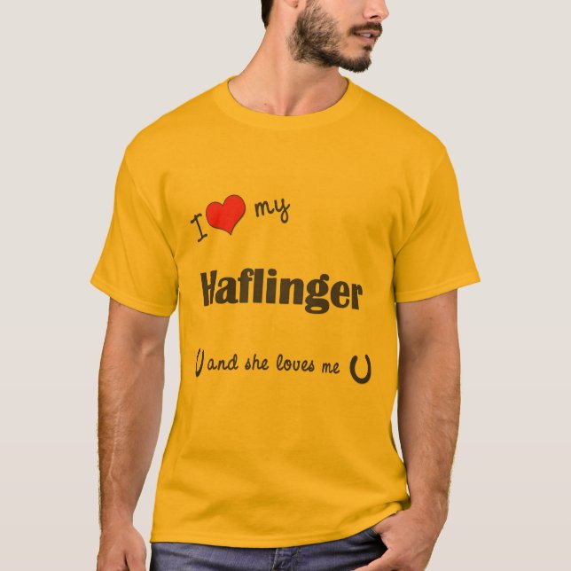 Jag älskar min Haflinger (den kvinnliga hästen) Tee Shirt (Framsida)