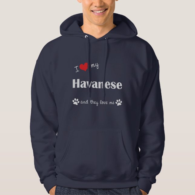 Jag älskar min Havanese (åtskilliga hundar) Sweatshirt (Framsida)